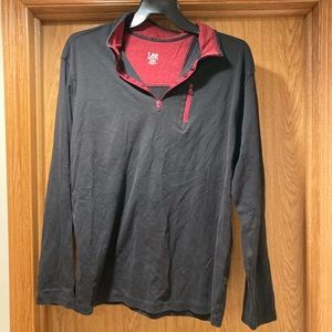 Mens Lee Black and Red 1/4 zip